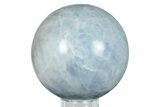 Polished Blue Calcite Sphere - Madagascar #256406-1